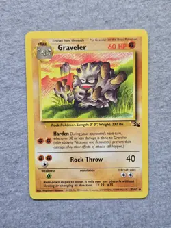 Pokemon TCG Graveler Fossil 37/62 Regular Unlimited Uncommon 1999 Vintage - Image 1