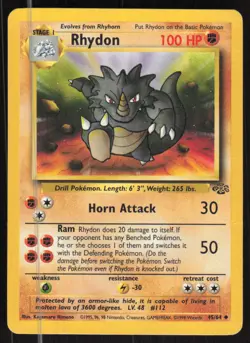 Pokemon TCG Jungle #45/64 Rhydon LP - Image 1