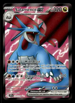 Pokemon TCG SV09: Journey Together #177/159 Salamence ex NM - Image 1