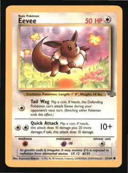 Eevee 51/64 Common Jungle Pokemon Unlimited Lightly Played - Image 1