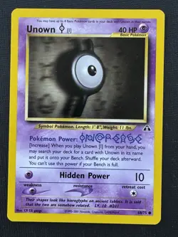 Pokemon Unown [I] 68/75 Neo Discovery Basic Regular Common 40HP Hidden Power - Image 1
