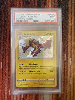 Pokemon TCG Toxtricity Shining Fates SV042/SV122 Holo Shiny Holo Rare PSA 9 - Image 1