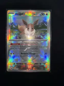 Pokemon Prismatic Evolutions Eevee Master Ball 074/131 Reverse Holo Rare - Image 1