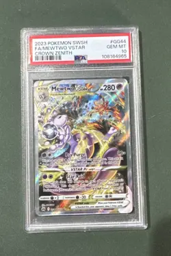 2023 POKEMON SWORD & SHIELD CROWN ZENITH #GG44 FULL ART/MEWTWO VSTAR PSA 10 - Image 1