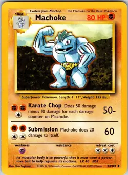 Machoke 034/102 Base Set Pokemon MP Normal - Image 1