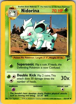 Nidorina 053/130 Base Set 2 Pokemon LP Normal - Image 1