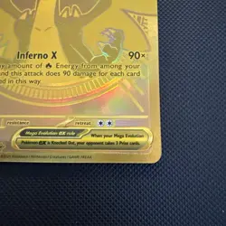 Pokemon TCG Gold Hyper Rare Mega Charizard X EX 130/094 Phantasmal Flames NM- - Image 2