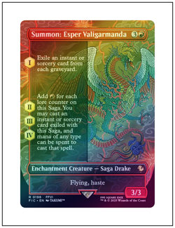1x Summon: Esper Valigarmanda, Borderless Art Foil, Magic the Gathering, MTG NM - Image 1