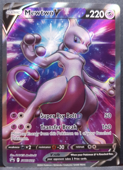 Mewtwo V SWSH229 Pokemon GO Full Art Black Star Promo Pokemon Card English NM - Image 1