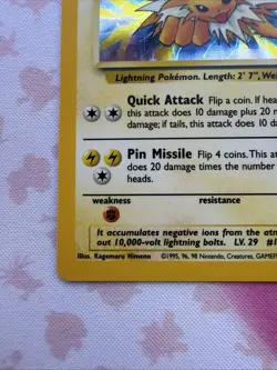 Pokemon TCG Jolteon Holo Rare Card 4/64 NM/LP No Symbol Error - Image 5