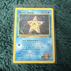 1st Edition Gym Challenge Misty’s Staryu 92/132 Pokemon Card WOTC Vintage - Image 1