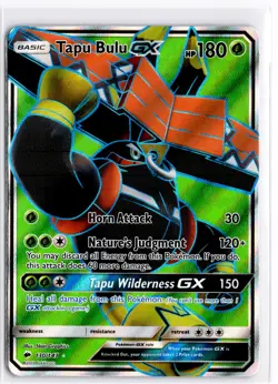 2017 TCG Pokemon #130 Tapu Bulu GX 130/147 Full Art Burning Shadows - Image 1