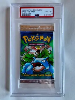 PSA 8 NM-MINT Unlimited Base Set Pokemon Booster Pack 1999 WOTC (Venusaur Art) - Image 1
