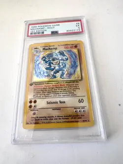 1999 POKEMON GAME MACHAMP -HOLO 1ST EDITION - PSA 5 - 8/102 - Image 1