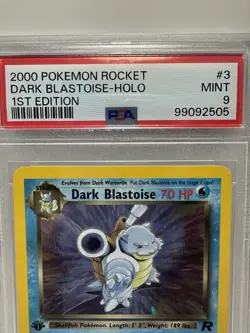2000 Pokemon Rocket 1st Edition Dark Blastoise - Holo #3 PSA Mint 9 - Image 3