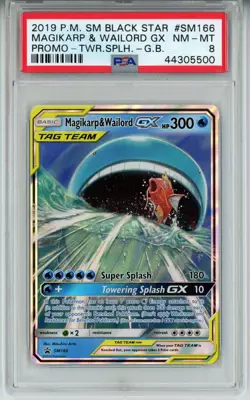 2019 POKEMON SM BLACK STAR PROMO MAGIKARP & WAILORD GX #SM166 PSA 8 NM #44305500 - Image 1