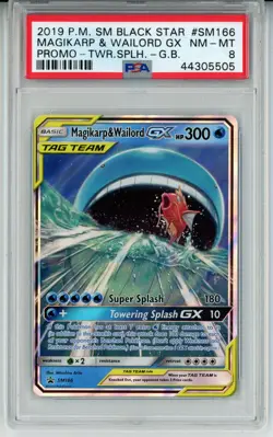 2019 POKEMON SM BLACK STAR PROMO MAGIKARP & WAILORD GX #SM166 PSA 8 NM #44305505 - Image 1