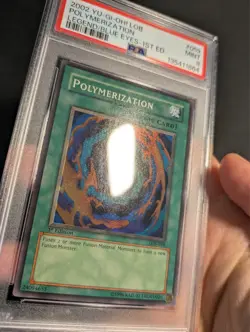 Yugioh Polymerization LOB-059 1st Edition Super Rare Glossy PSA 9 Mint! - Image 3