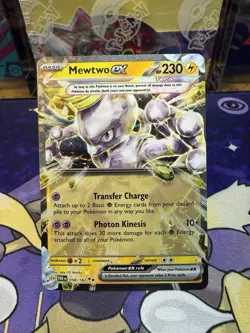 Pokemon TCG Mewtwo EX Paradox Rift Holo Card 058/182 Double Rare - Image 1