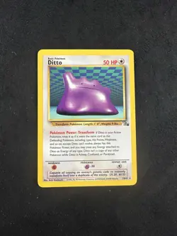 Pokemon TCG Ditto Fossil, Unlimited Rare, Regular Card 18/62 NM - Image 1