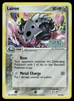 ⭐ Pokemon Cards Lairon 36/100 STAMPED Crystal Guardians Uncommon - Image 1