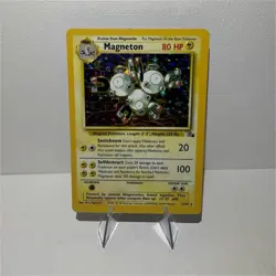 Pokemon Magneton Fossil Holo Rare Unlimited English 1999 80 HP 11/62 WOTC Card - Image 1