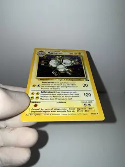 Pokemon Magneton Fossil Holo Rare Unlimited English 1999 80 HP 11/62 WOTC Card - Image 3