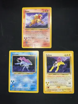 Legendary Dogs Set Lot Pokemon Card Collection Vintage Neo Suicune Entei Raikou - Image 2