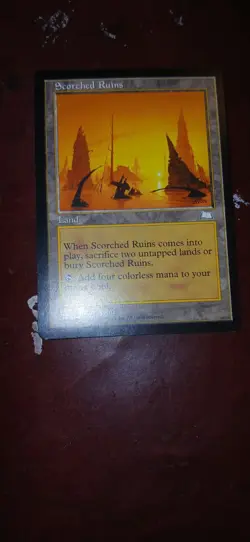 Mtg Lp Pl Scorched Ruins Weatherlight Vintage Magic The Gathering Card - Image 1