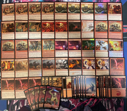 MTG - GOBLIN AGGRO DECK - BURROWS, CHAIN LIGHTNING, RUNAWAY STEAM KIN, TOKEN ~ - Image 1