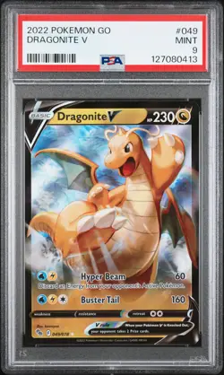 2022 POKEMON GO #049 DRAGONITE V PSA 9 - Image 1
