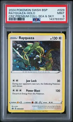 2024 POKEMON SWSH BLACK STAR PROMO #029 RAYQUAZA-HOLO PSA 9 - Image 1