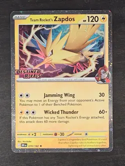 Team Rocket's Zapdos 70/182 - Pokemon Destined Rivals Stamped Asia Promo - Image 1