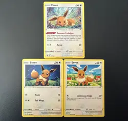 Eevee 119/189 Astral Radiance, 130/185 Vivid V￼, Fusion S 205/264 Pokemon Lot NM - Image 1