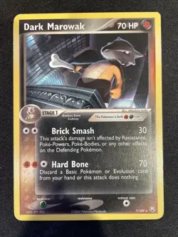 Dark Marowak 7/109 Pokemon Card - Team Rocket Returns LP 2004 - Image 1