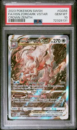 2023 Pokemon SWSH Crown Zenith #GG56 Hisuian Zoroark VSTAR PSA 10 - Image 1