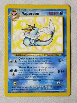 Played (LP) Vaporeon - Non-Holo #28 Jungle Pokemon TCG - Image 1