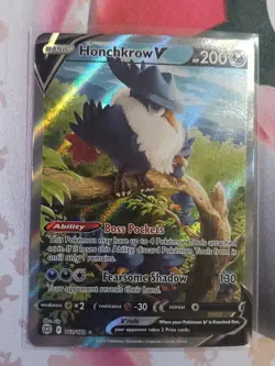 MINT Pokemon: Honchkrow V 162/172 (Alternate Full Art) Brilliant Stars Holo - D2 - Image 1