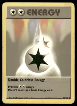 Pokemon Cards Double Colorless Energy 96/102 Base Set WOTC Unlimited Uncommon HP - Image 1