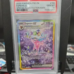 2025 Pokemon Prismatic Evolutions PRE Espeon EX #155/131 SIR PSA 10 Gem Mint - Image 1