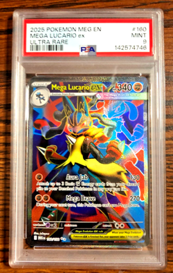 Mega Lucario EX Ultra Rare #160|PSA MINT 9|2025 Mega Evolution Base|Pokemon TCG - Image 1