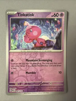 Pokemon TCG * Paradox Rift * 82/182 Tinkatink REVERSE HOLO Common * FRESH PK - Image 1