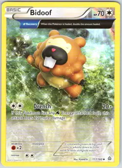 Bidoof 117/160 Uncommon Primal Clash Pokemon NM - Image 1