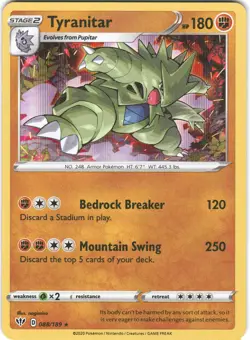 Tyranitar 088/189 Holo R Darkness Ablaze NM Pokemon - Image 1
