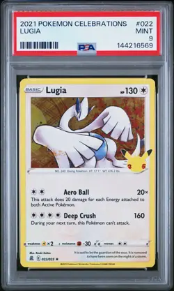 2021 POKEMON CELEBRATIONS #022 LUGIA PSA 9 - Image 1