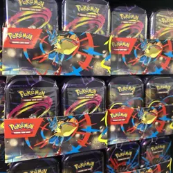 Pokemon TCG Mega Evolution Heroes Mini Tin x10 with display Tins Art - Image 1