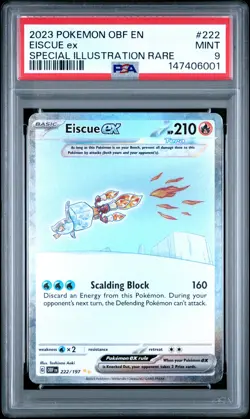2023 POKEMON OBF EN-OBSIDIAN FLAMES SPECIAL ILLUSTRATION RARE EISCUE EX PSA 9 - Image 1