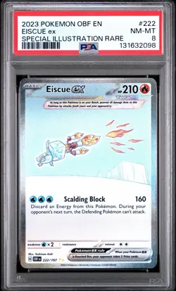 2023 POKEMON - OBF EN-OBSIDIAN FLAMES SPECIAL ILLUSTRATION RARE EISCUE EX PSA 8 - Image 1
