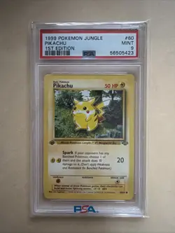 PSA 9 MINT Pokemon 1st Edition Jungle Pikachu 60/64 1999 WOTC First Ed FAST SHIP - Image 1