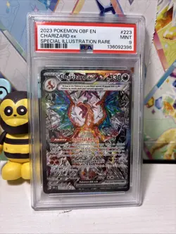 2023 Charizard EX Pokemon Obsidian Flame 223/197 Special Illustration Rare PSA 9 - Image 1